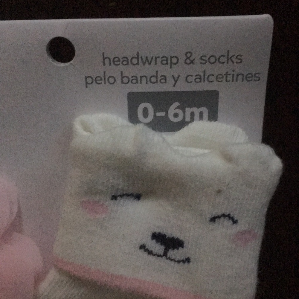CHILD Of mine head wrap & Socks Sz 0-6 month baby - Picture 2 of 3